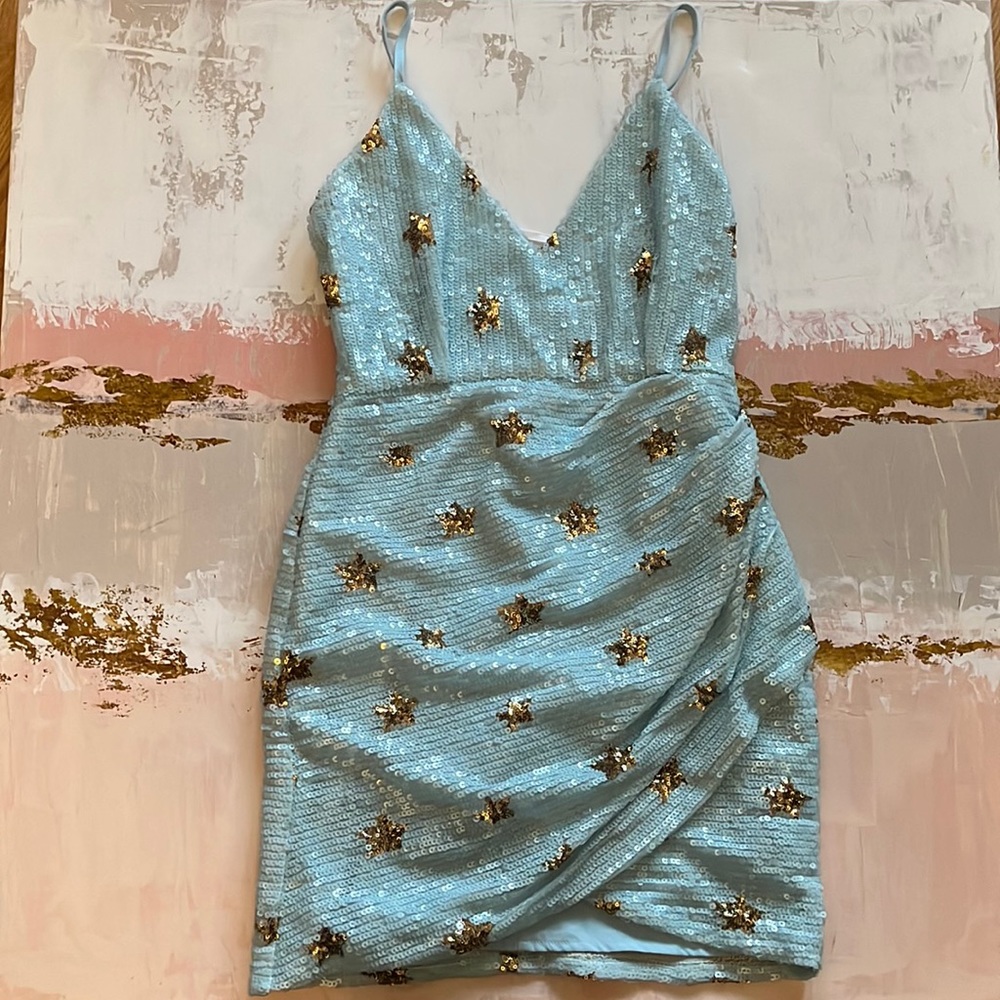 Light Blue Sequins Dress size small